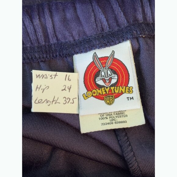 Vintage Looney Tunes Y2K Tweedy Bird Blue Velvet Maxi Skirt Sz Large Whimsical - Picture 2 of 7